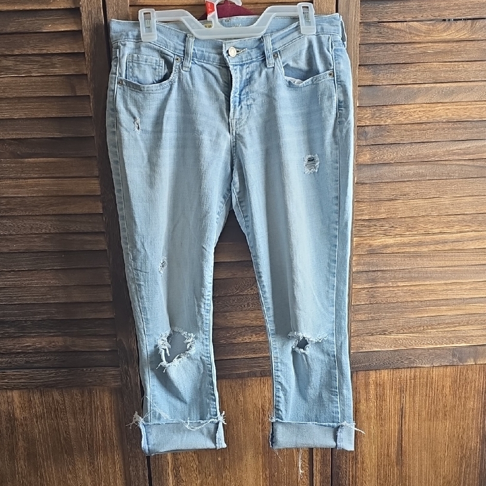 Old Navy Light Blue Distressed Boyfriend Jeans